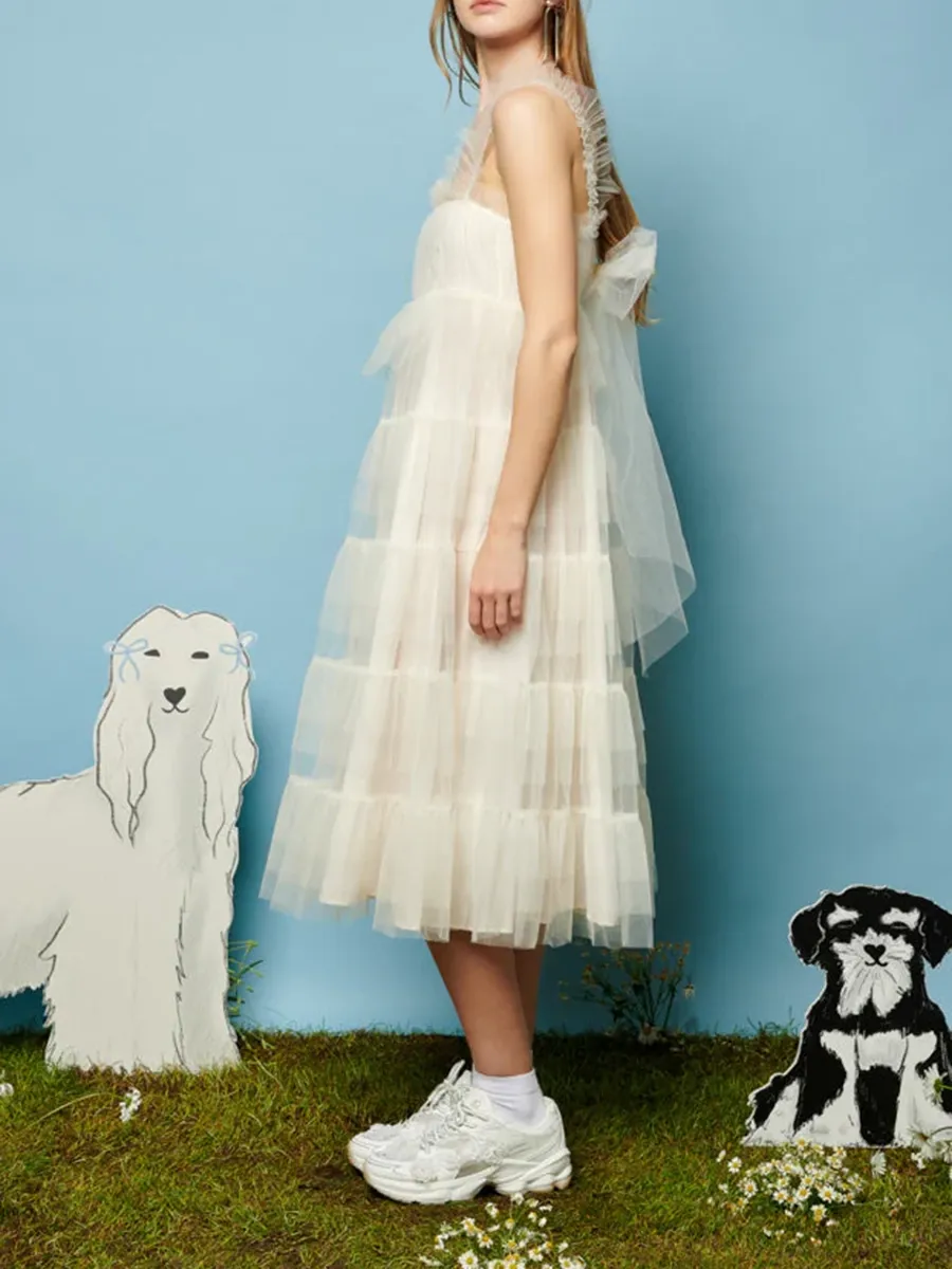 Regular Tulle Midi Dress