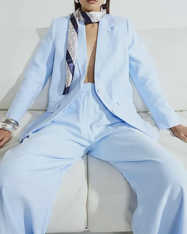 Oversized Loose Fit Women's Blue Blazer