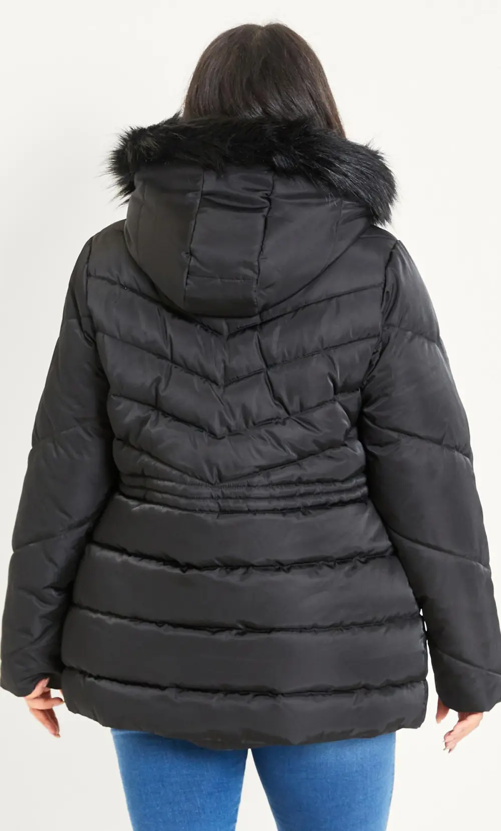 Evans Black Panelled Coat