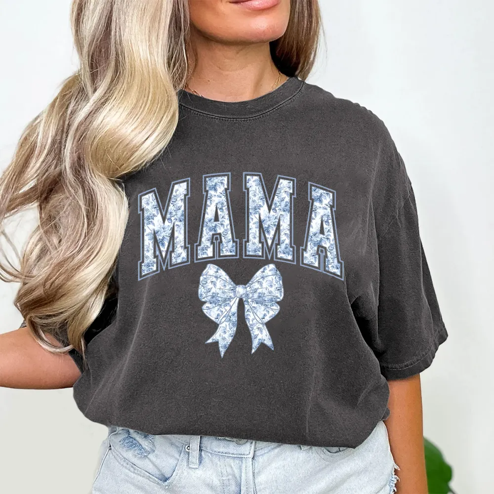 T-shirt Mama Women Printed Round Neck Short Sleeve