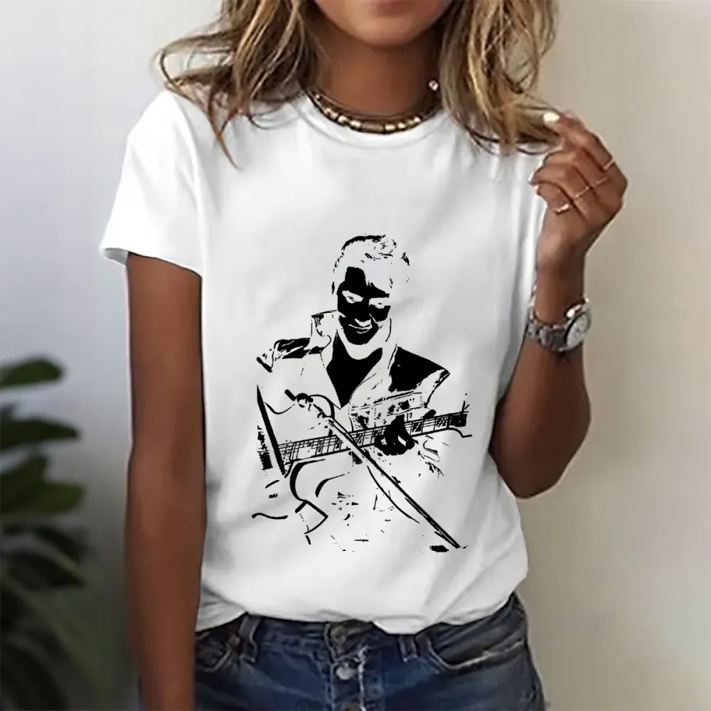 Women's Character Performance Print Short Sleeve Round Neck Cotton T-Shirt