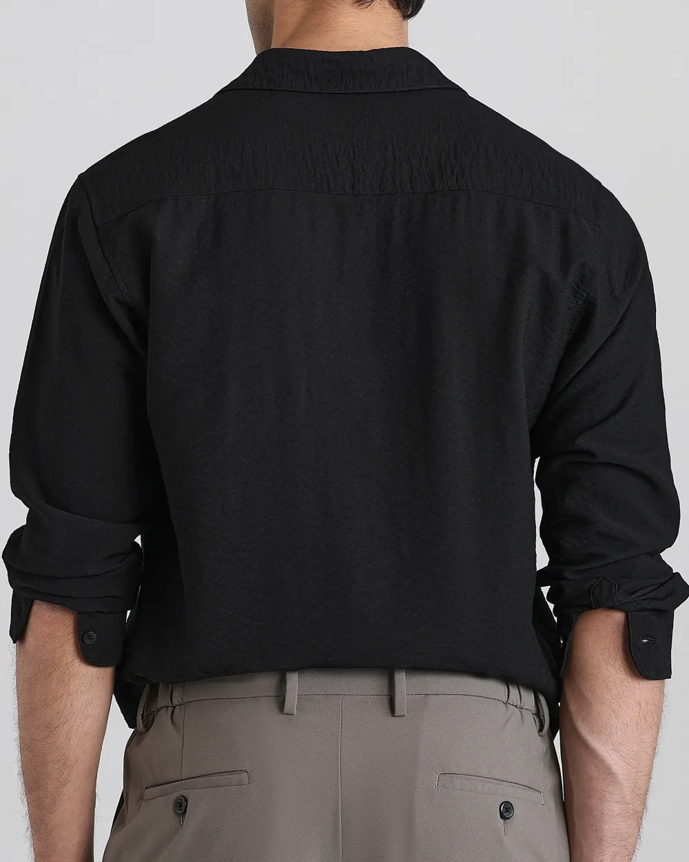 Leisure Simple Comfortable Slim-Fit Breathable Black Shirt