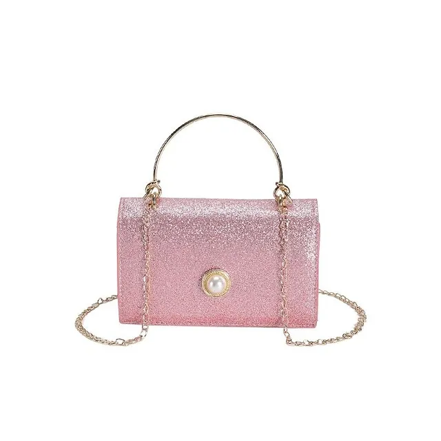 Women's Handbag Crossbody Bag Shoulder Bag PU Leather Party Daily Holiday Pearls Chain Durable Solid Color Silver Black Pink