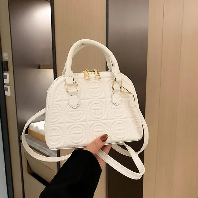 Women's Handbag Shoulder Bag PU Leather Daily Durable Light Pink Black White