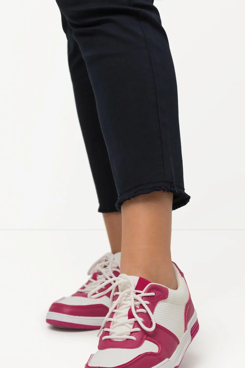 7/8-Hose Sienna, Fransensaum, schmales Bein