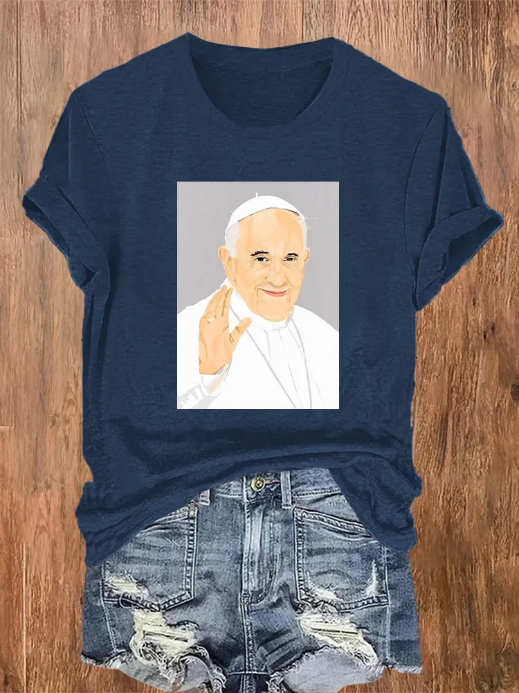 Women's Thank You PF Print Short Sleeve Round Neck Cotton T-Shirt