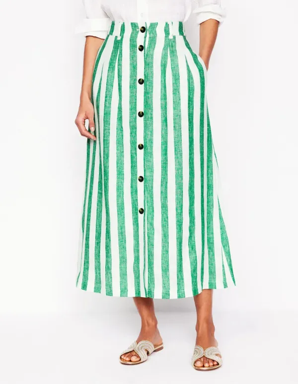 Thomasina Linen Midi Skirt