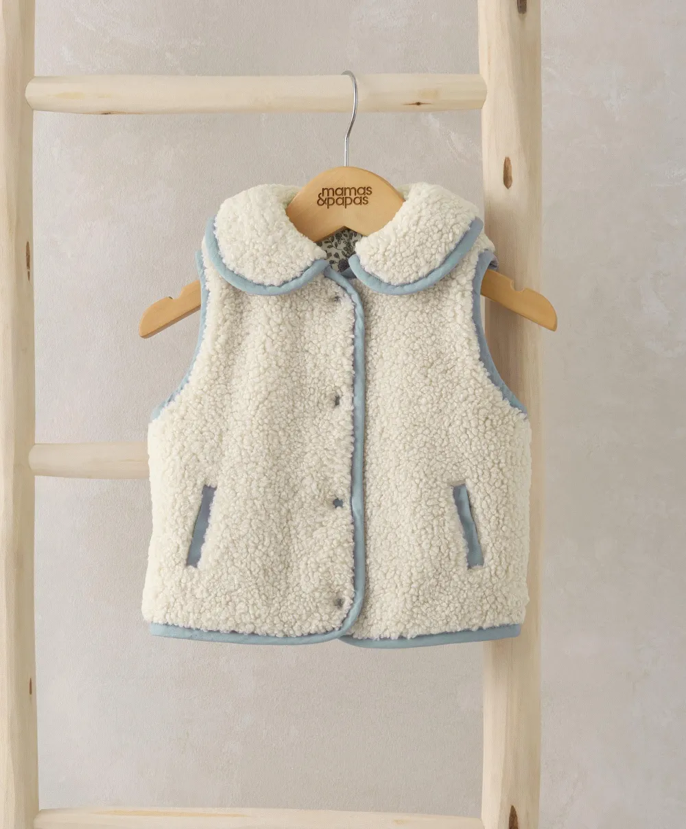 Reversible Borg Gilet - Beige