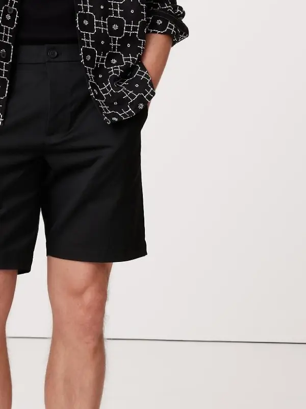 Men's Black  Polyester Blend Shorts