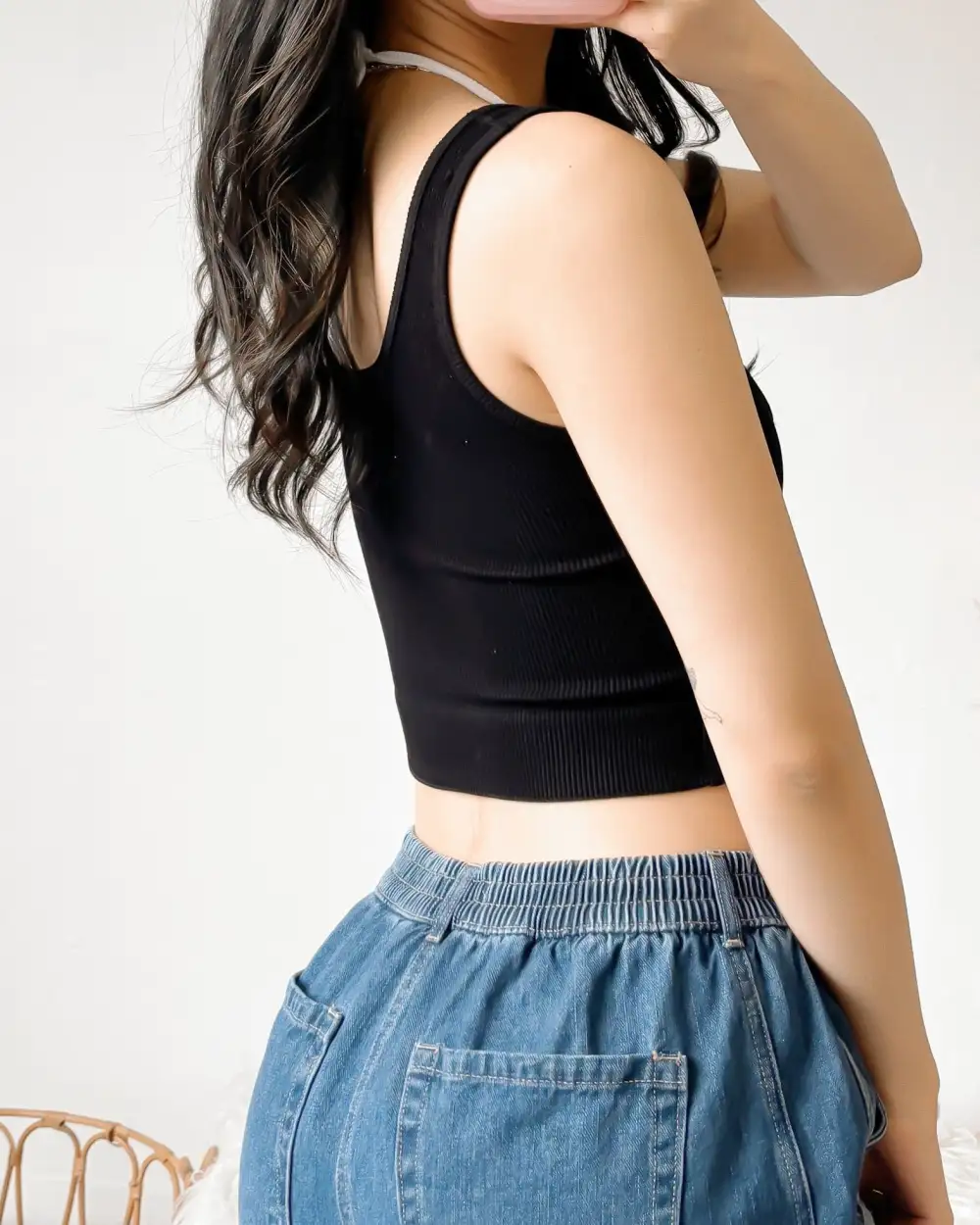 NAOMI DOUBLE LAYER CORSET CROP TOP (LATTE/RUST)