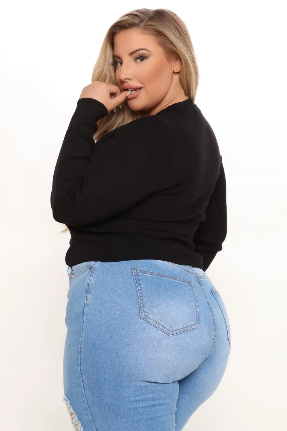 Kassie Button Sweater - Black