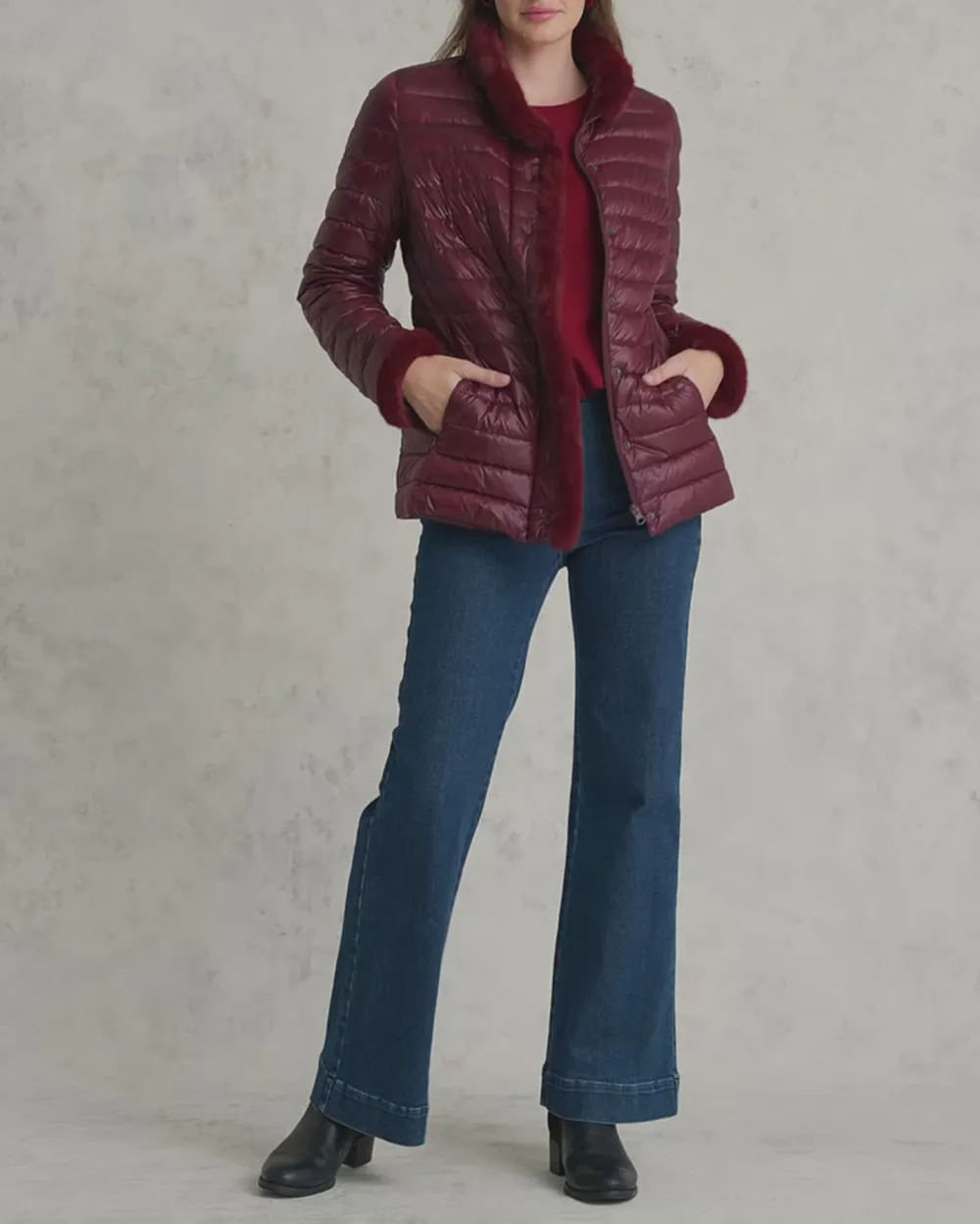 Faux Fur Trim Puffer