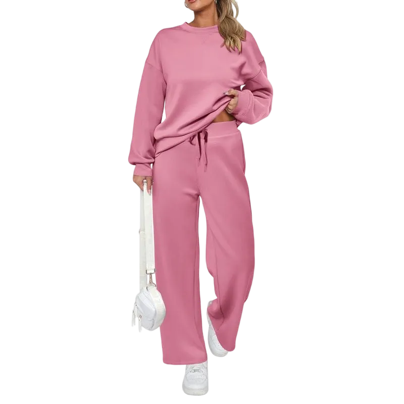 Women's long-sleeved pullover and trousers loungewear set