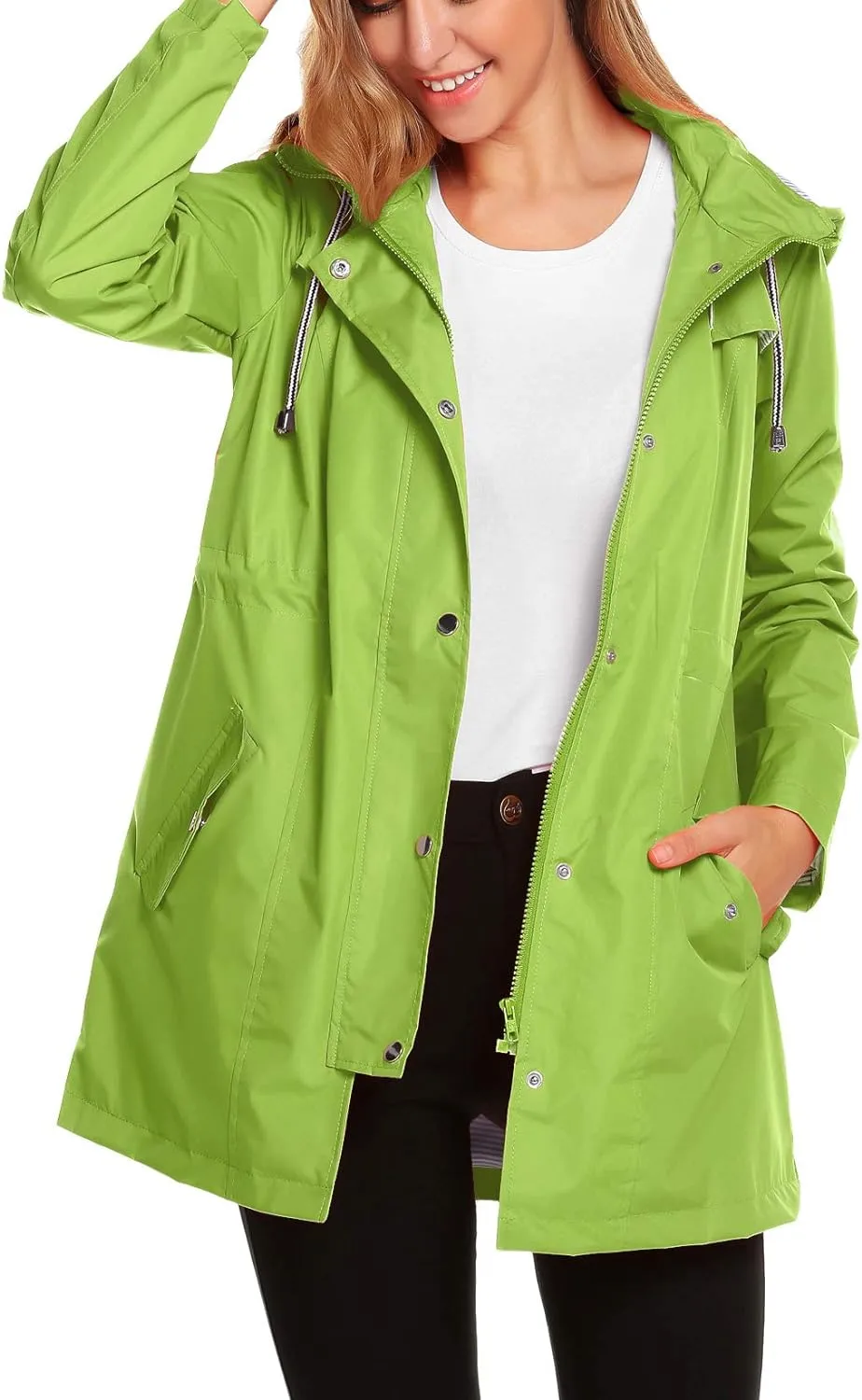 Womens Lightweight Hooded Waterproof Active Outdoor Rain Jacket S-XXL