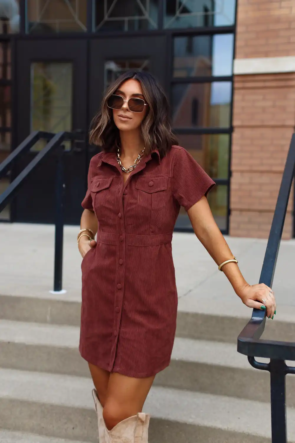 Corduroy Mini Dress