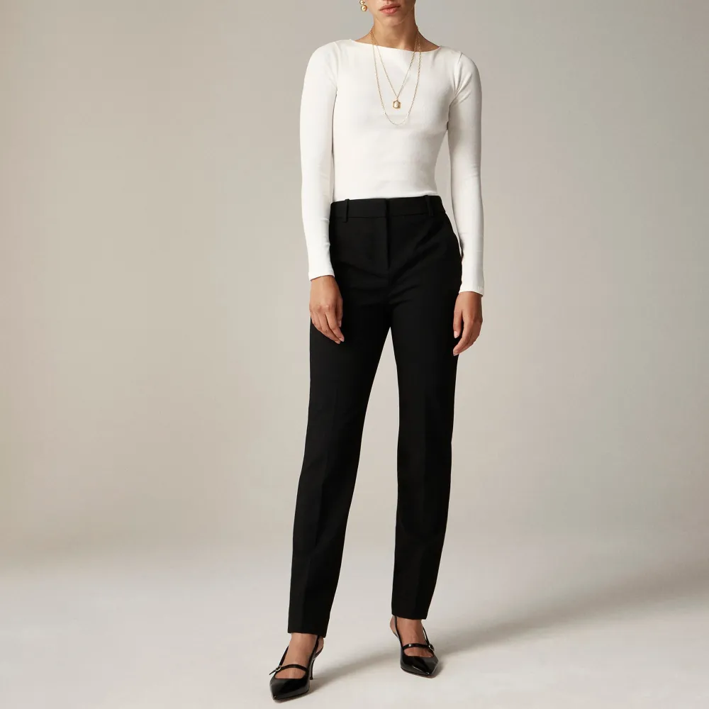 Mid-Waist Stretch Slim Pants