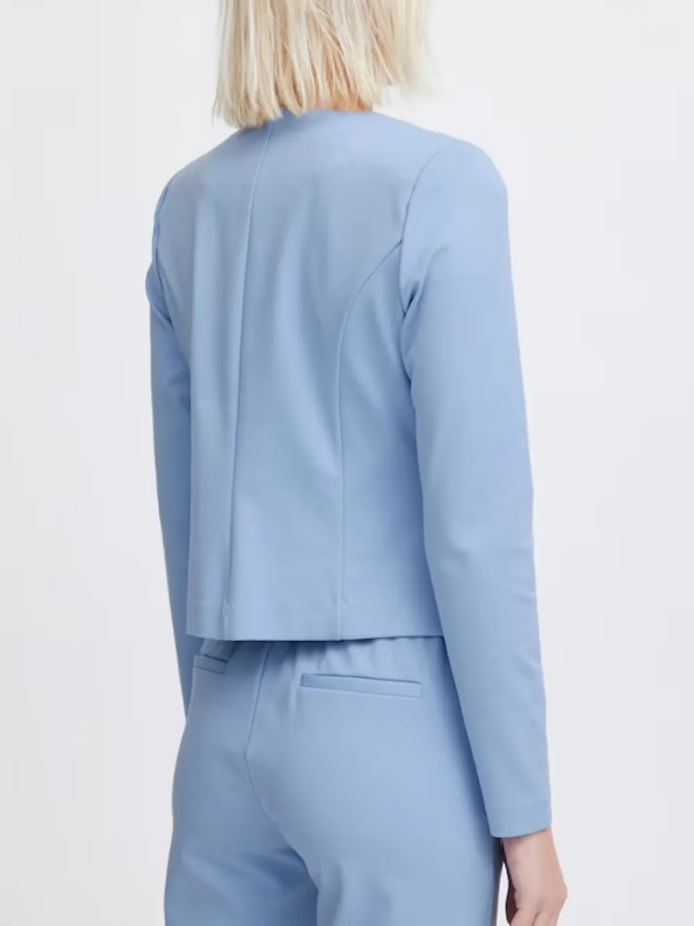 Plain Colored Collarless Blazer