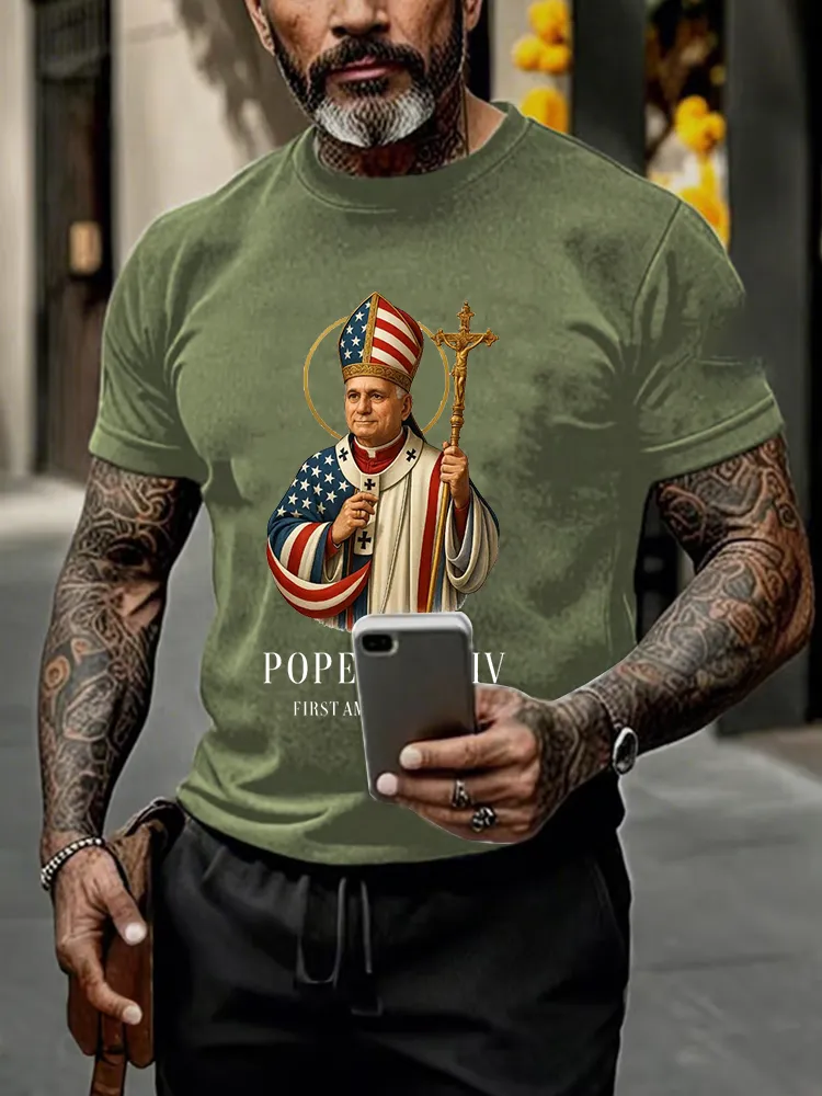 Men'S Habemus Papam Pope Leo Xiv Printed T-Shirt