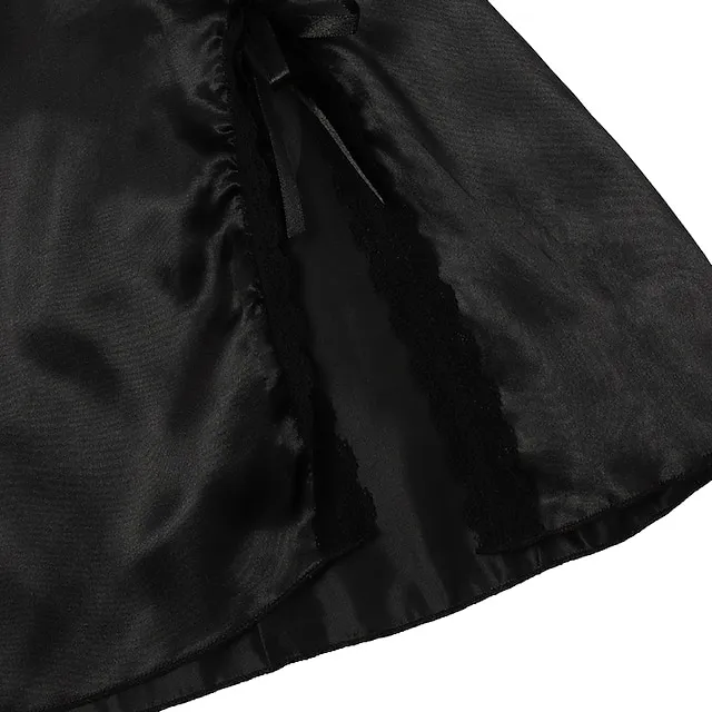 Women's Pajamas Nightgown Dress Pjs Patchwork Fashion Comfort Soft Home Christmas Daily Satin V Wire Sleeveless Hole Summer Spring Black Wine