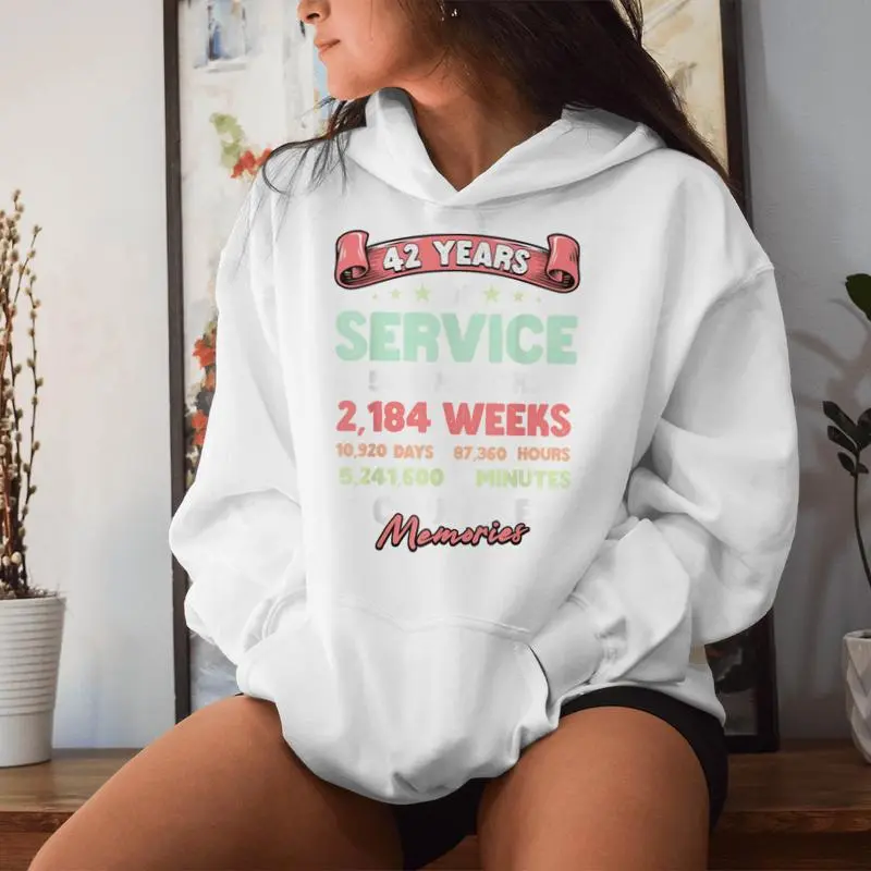 Retirement 42 Years Of Service Retired Women Women Hoodie