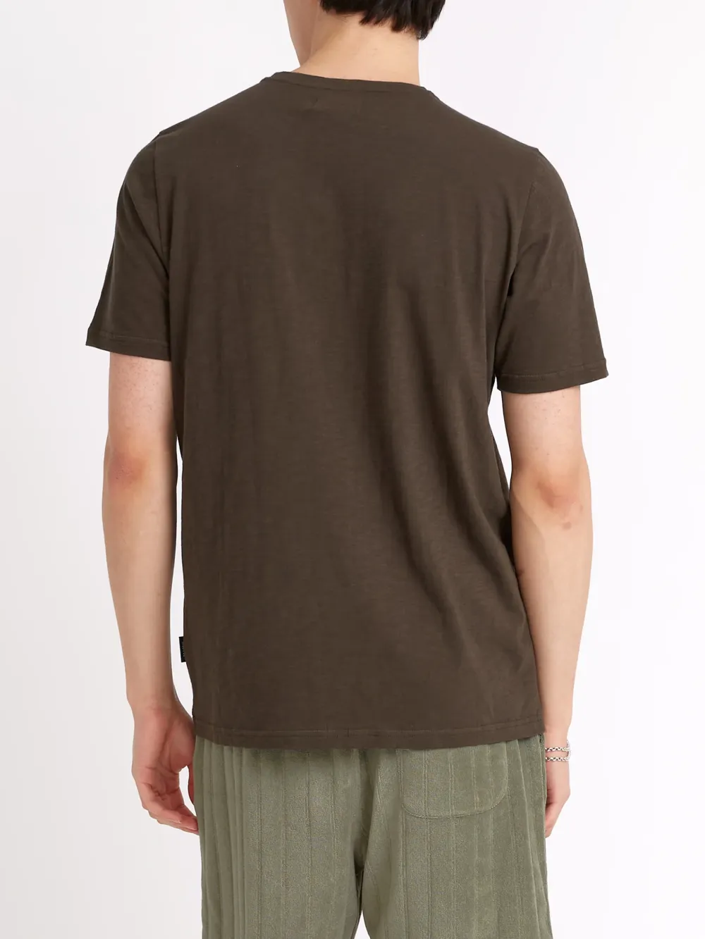 Dark Brown Cotton Crew Neck T-Shirt