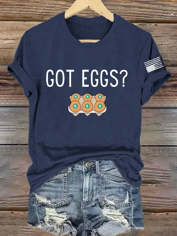 Women'S T-Shirt Women'S Retro Got Eggs? Print T-Shirt