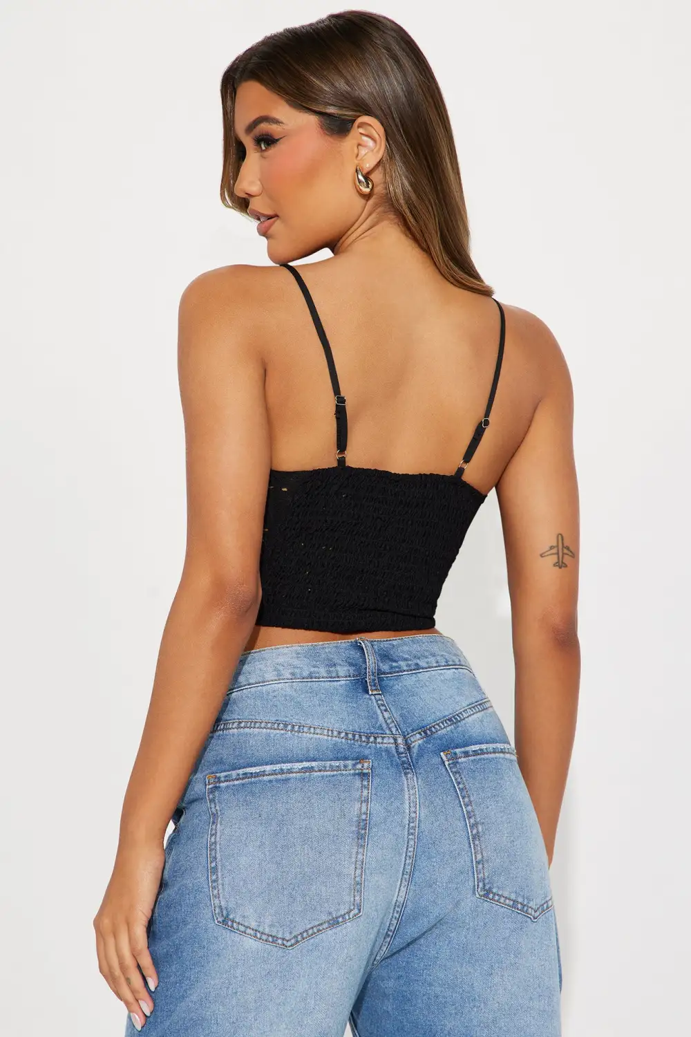 Let's Brunch Eyelet Top - Black