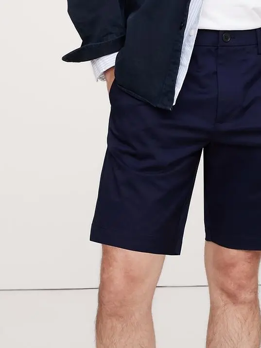 Men's Navy Blue Polyester Blend Shorts