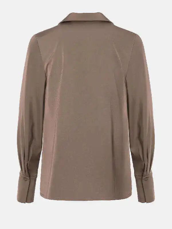 Urban Long Sleeves Solid Color Heaps Collar Blouses&Shirts Tops