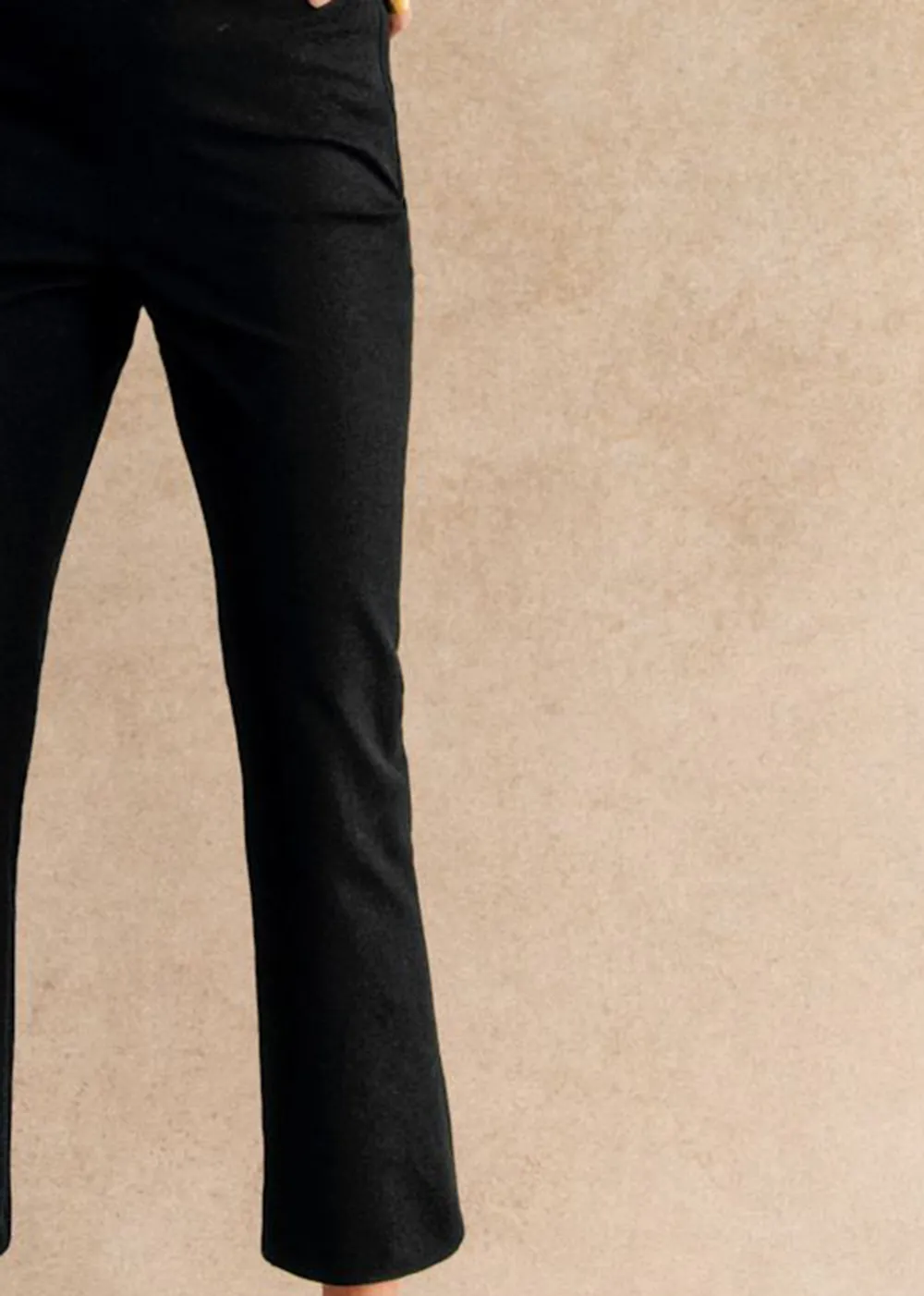 High Waisted Flared Cropped Trousers