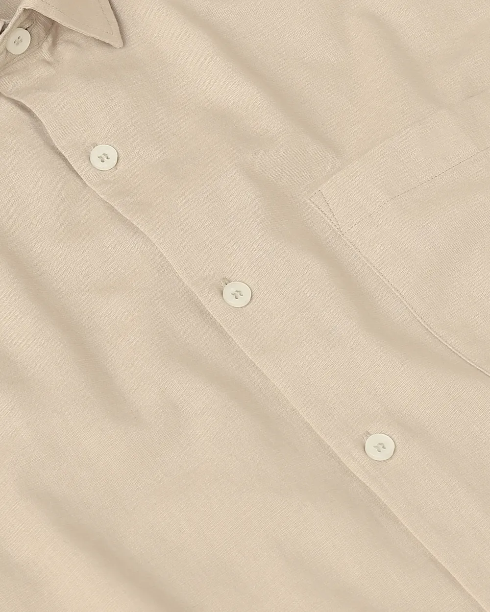 Simple And Soft Slim-Fit Breathable Beige Shirt