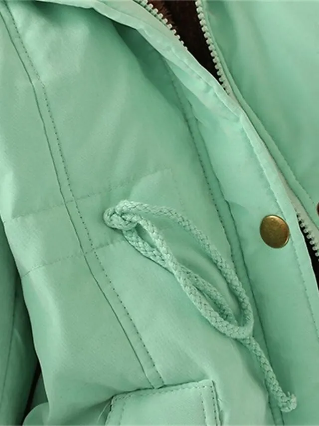 Women's Winter Coat Fleece Lined Parka Thermal Warm Windproof Puffer Jacket with Pocket Hooded Heated Jacket Fall Outerwear Drawstring Outdoor Street Fashion Casual Outerwear