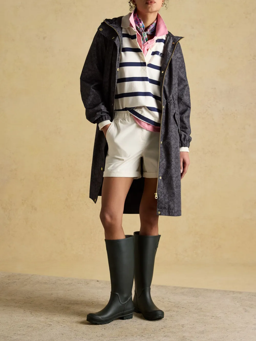 Black Waterproof Foldable Raincoat With Hood