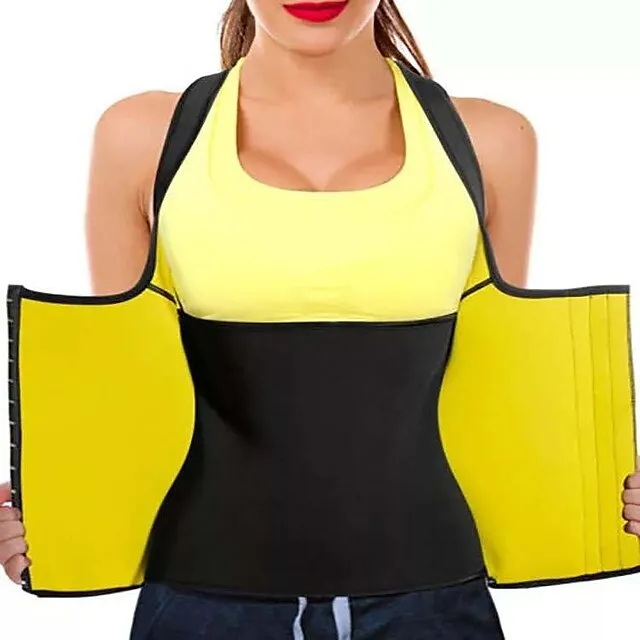 Hot Sweat Workout Tank Top Slimming Vest Body Shaper Sweat Waist Trainer Corset Sports Neoprene Yoga Fitness Gym Workout No Zipper Adjustable D-Ring Buckle Tummy Control Weight Loss Strengthens