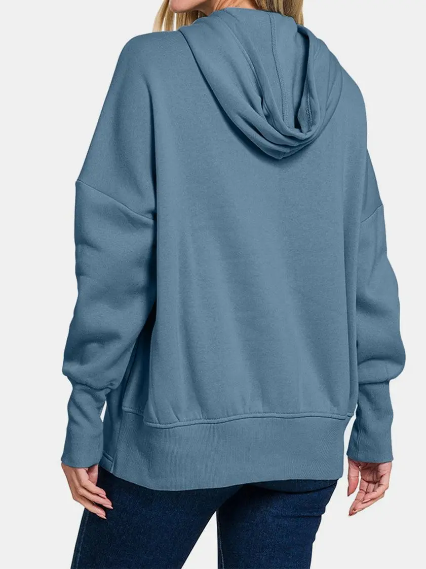 Daily Casual Simple All-Match Dusty Blue  Hoodie