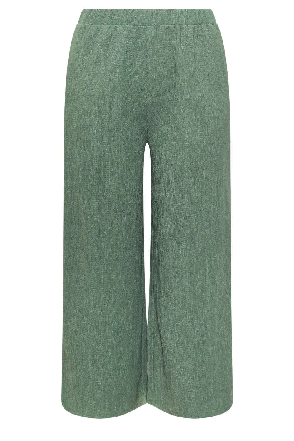 YOURS Curve Black Textured Wide Leg Trousers