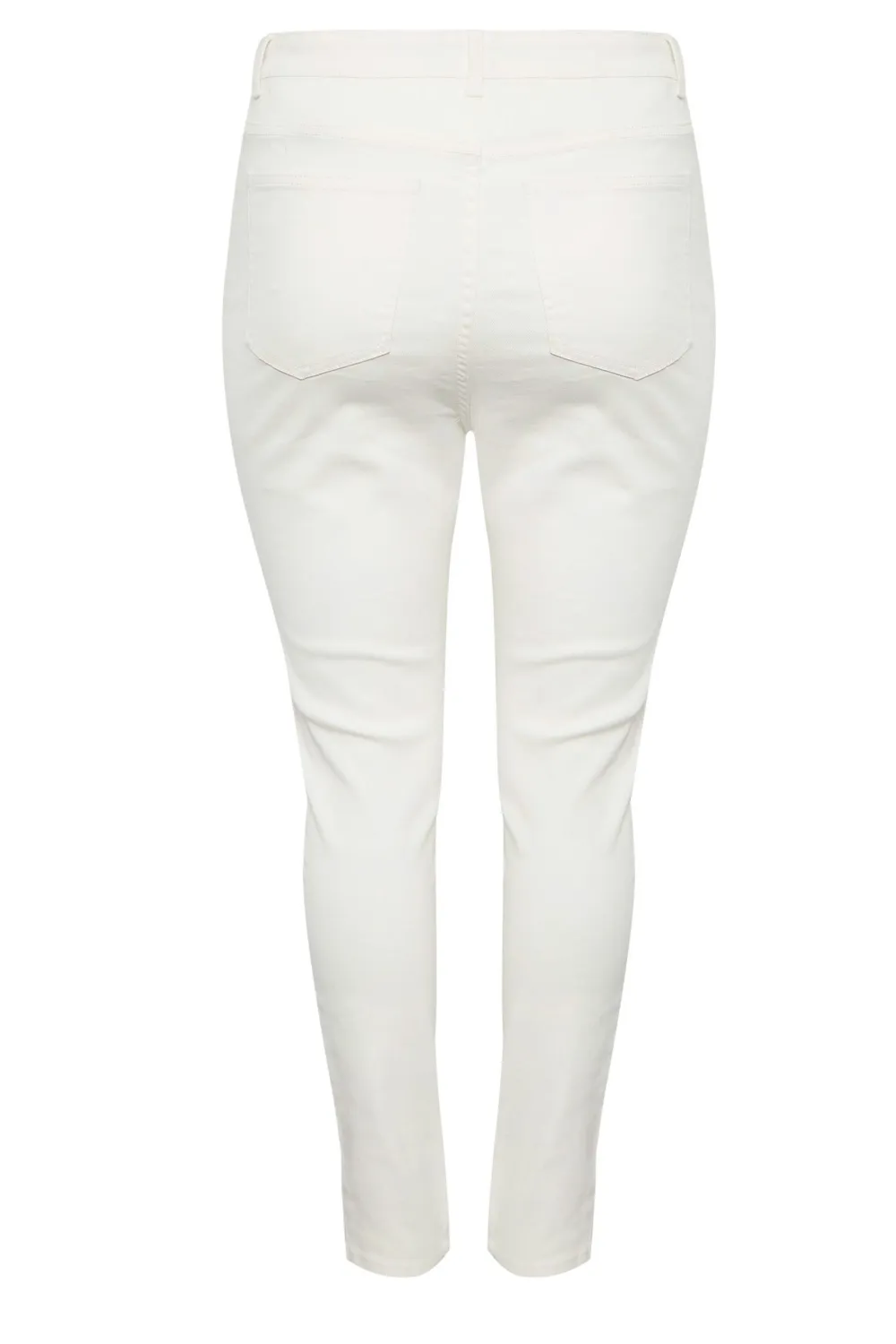 YOURS Curve White Ripped Knee Skinny Stretch AVA Jeans