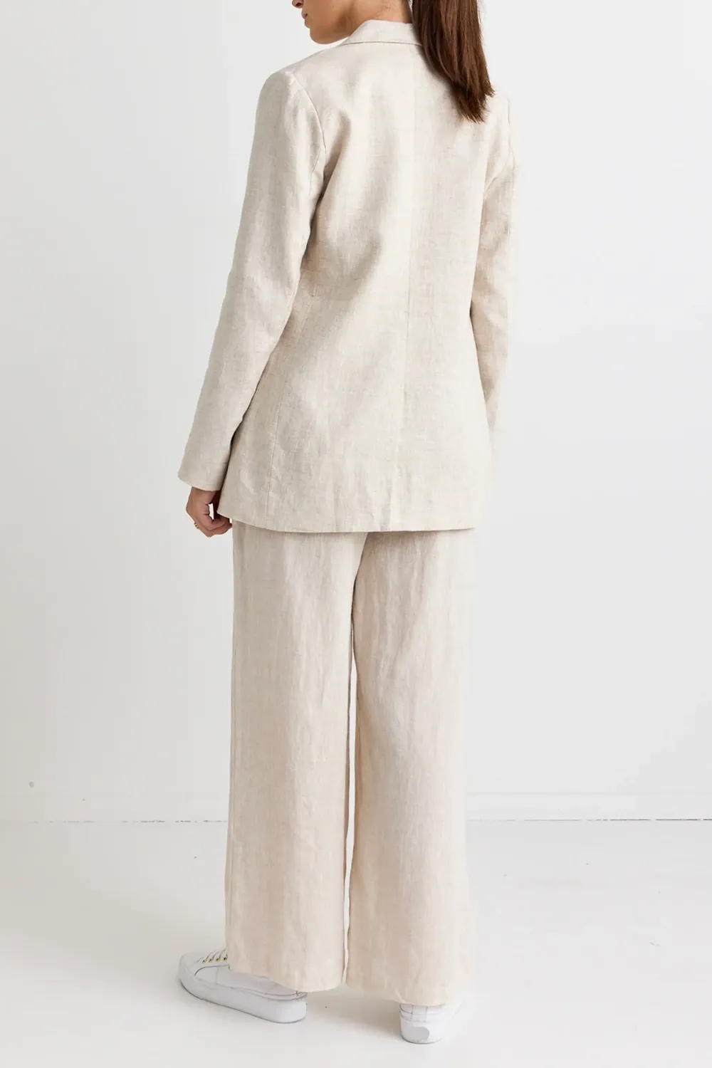 Linen Single Breasted Longline Blazer