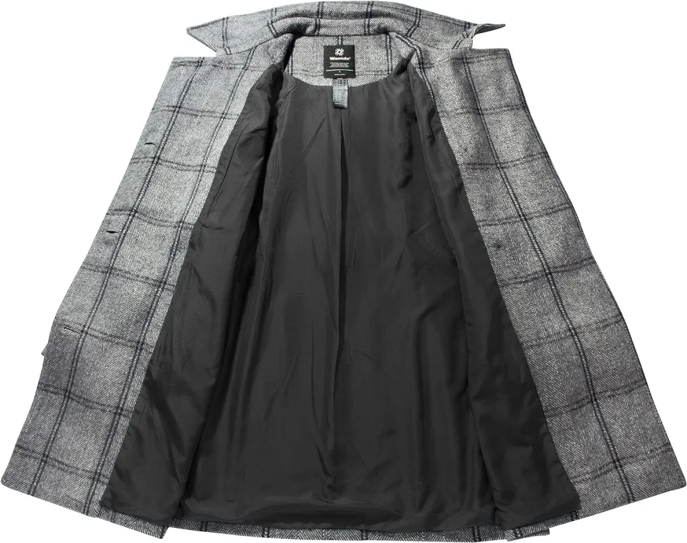 Women's Double Breasted Pea Coat Winter Mid-Long Trench Coat with Belt