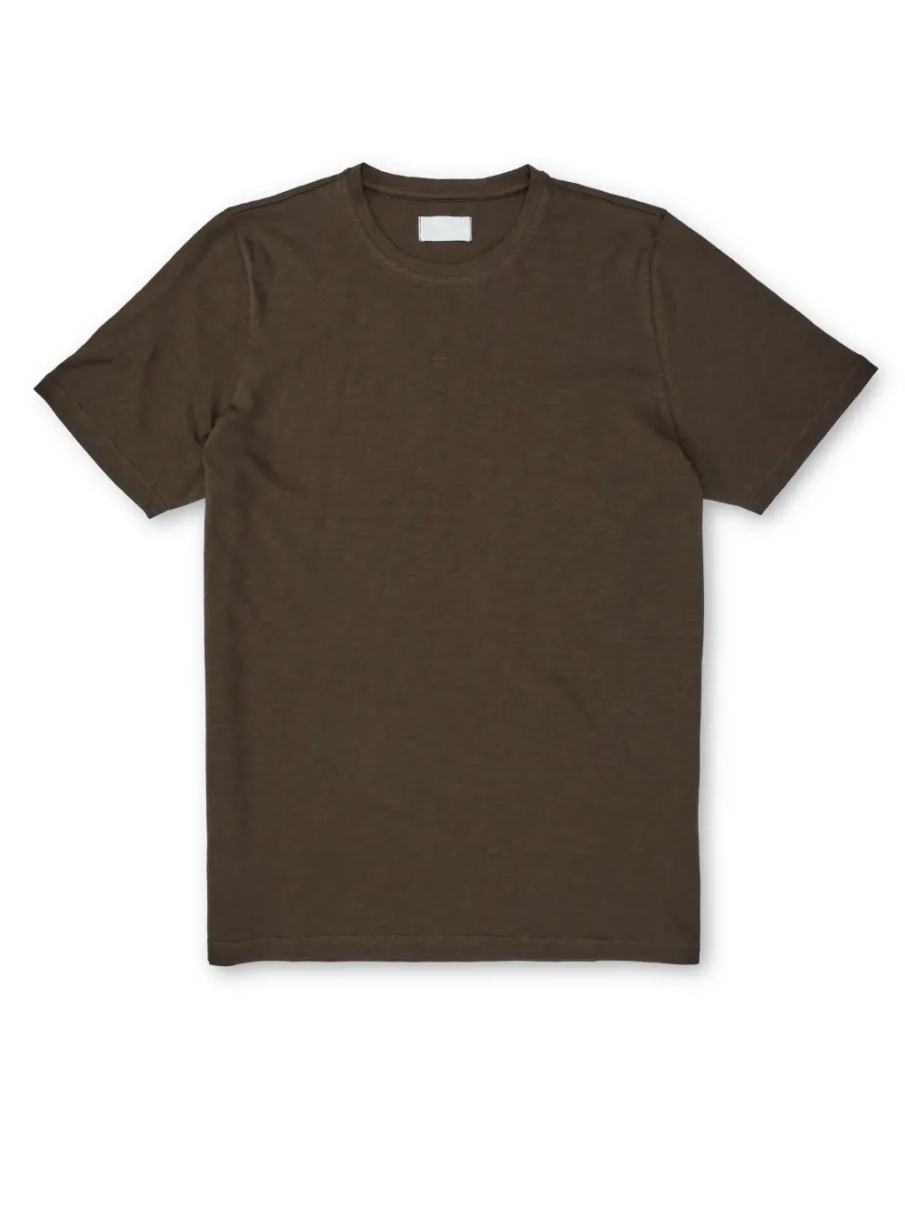 Dark Brown Cotton Crew Neck T-Shirt
