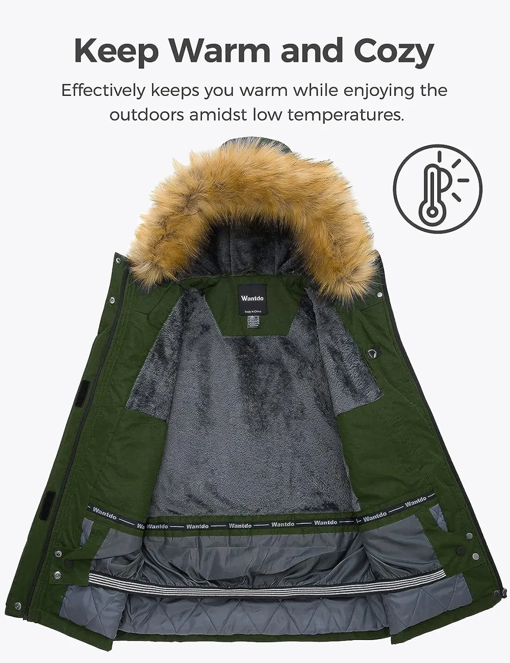 Women's Waterproof Ski Jacket Hooded Winter Snow Coat Mountain Snowboarding Jackets Insulated Fleece Parka