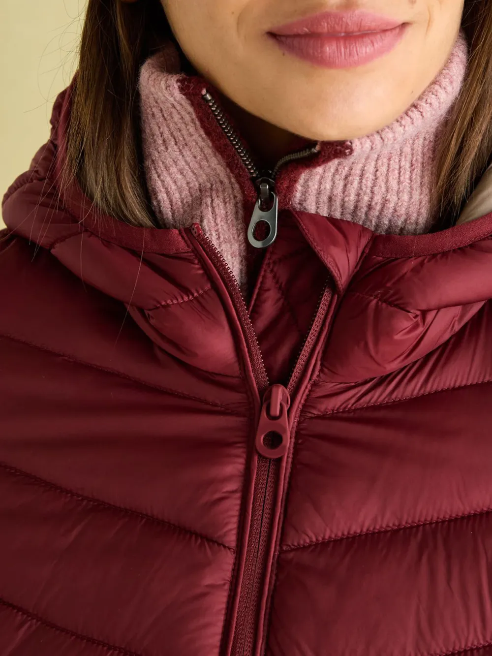Dark Red Showerproof Padded Coat