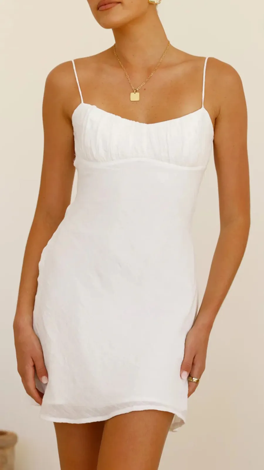 Gathered Details On Bust Mini Dress