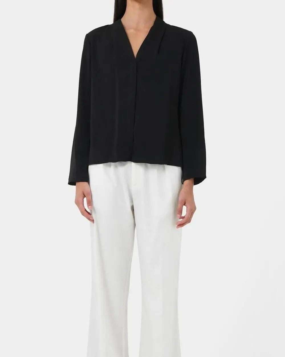 V-neckline Long Sleeve Blouse