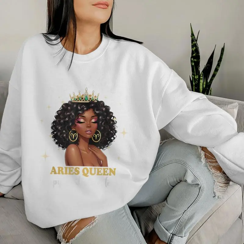 It's My Birthday Aries Queen Girl Zodiac Sign Women Sweatshirt
