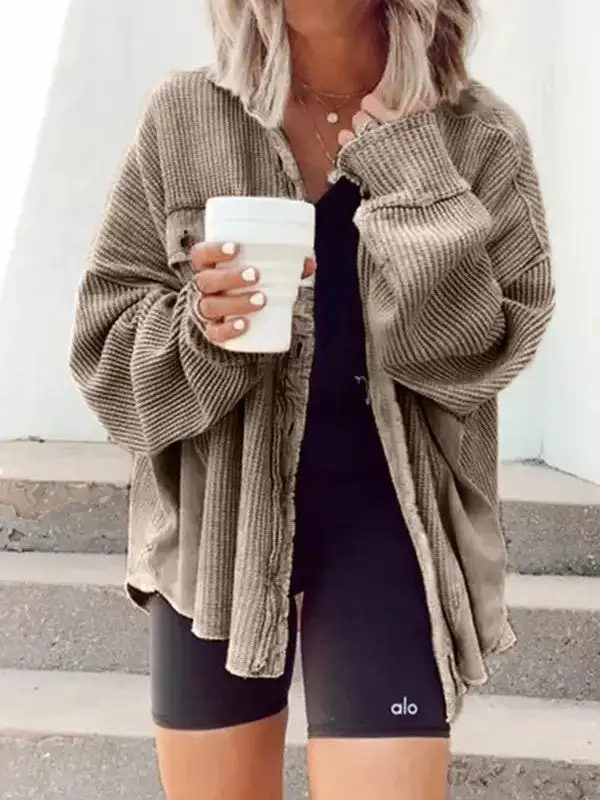 Fashion Lapel Double Pocket Panel Jacket