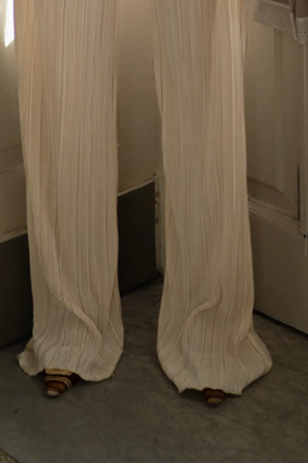 Champagne Pintuck Trousers