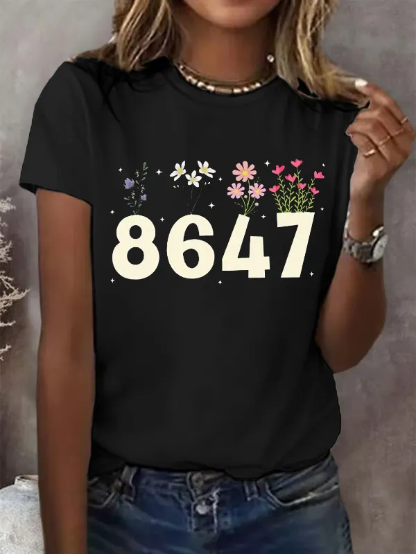 Women'S 8647 Waffle Crew Neck T-Shirt