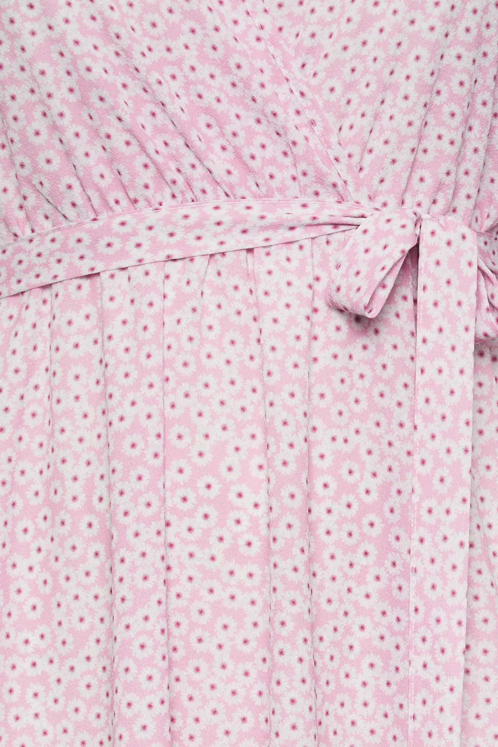 YOURS Curve Pink Ditsy Floral Print Wrap Dress