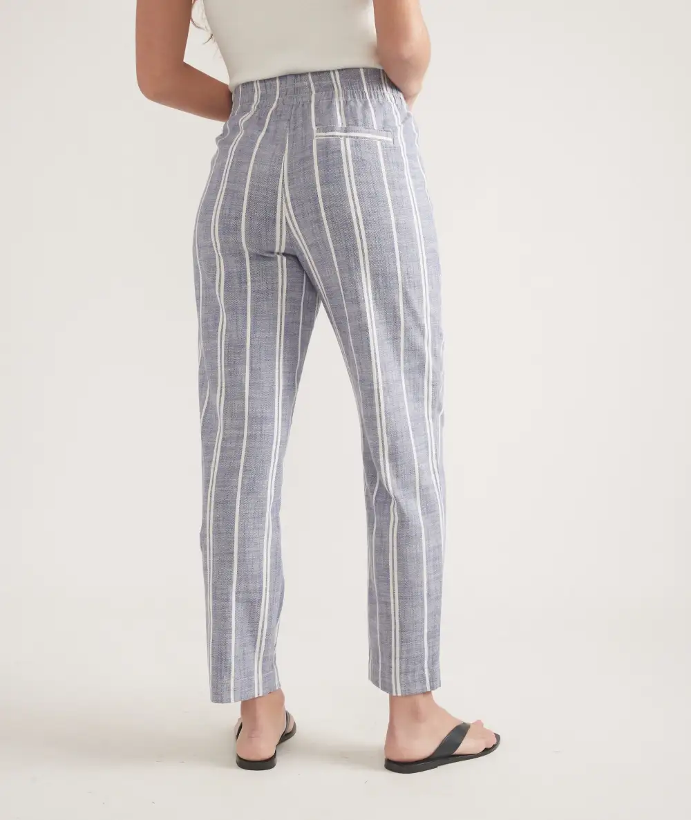 Skipper Blue Striped Cropped Trousers
